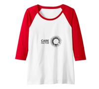Care Factor: Modern Minimalist Circular Graphic Raglan Baseball Tee, Women, Red/White, XL