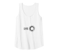 Care Factor: Modern Minimalist Circular Graphic Tank Top, Women, White, L