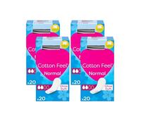 Care Free Pantyliners Bundle, Cotton Feel Normal Unscented, 80 Panty Liners (4 Packs of 20), Breathable, Fragrance-Free, Super Absorbent for Long Lasting Protection AFG Supplies Bundle