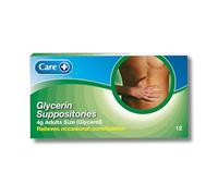 Care+ Glycerin Suppositories 4g Adults 12 Pack