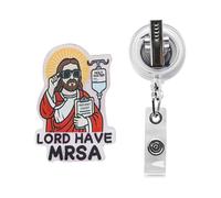 Care Holder with Retractor Clip for Clinical Staff, Portable Retractable and Funny Acrylic Retractable Badge Clip and Card Holder for Teachers, Students, Doctors, Assistants, Schools, Kra