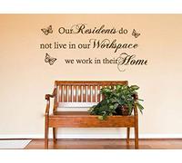 Care Home Wall Sticker Our Residents Wall Art Sticker Decal TransferLarge 110cm Wide x 49cm high Dark Grey