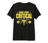 Care Level Critical Sarcastic ICU Nurse Typography Premium T-Shirt
