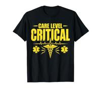 Care Level Critical Sarcastic ICU Nurse Typography T-Shirt