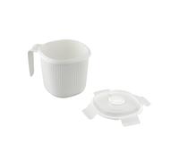 CARE + PROTECT Microwave Soup Mug With Lid, Microwave Bowl Soup Container, 0.7L, Ideal for Cooking or Heating Liquid Food, BPA Free, Dishwasher Safe, White