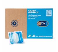Care+Protect Premium Laundry Detergent Capsules - High-Performance Non Biological Formula - Deep Clean - Softens and Removes Bacteria - 24x Eco-Friendly - Pre-Measured Capsules
