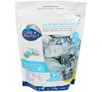 CARE+PROTECT Tabs Dishwasher All in One, Detergent, Degreaser, Rinse, 30 Tablets, Complete Protection