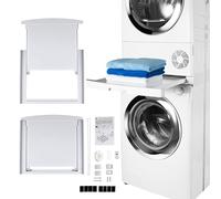 Care+Protect Universal Stacking Kit with Sliding Shelf for Washing Machines and Tumble Dryers-Suitable for Washing Machines with Depth 47-62cm-Space-Saving - Easy to Install-White - Rounded Top