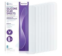 Care Science Silicone Scar Sheets 1.5in x 7in 8ct | Reuseable Scar Sheets for Reducing the Appearance of C-Section, Keloid, and Acne Scars