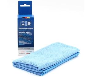 Care Set: 6 Descaling Tablets for Coffee Machines + Microfiber Cloth, Compatible with Bosch, Siemens TCZ8002, TCZ8002A, TZ6002, TZ80002, TZ80002A