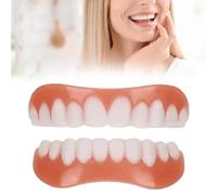 Care Spring 2 Pairs False Teeth, Snap on Veneers Dentures Upper and Lower, Cosmetic Temporary Teeth Veneers for Women Men, Cover Bad Teeth and Regain Confident Smile