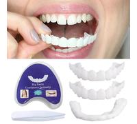 Care Spring 2 Pairs Instant Veneers False Teeth, Clip in Veneers Teeth Upper and Bottom Jaw, Temporary Smile Whitening Denture Snap on Veneers Teeth for Men and Women