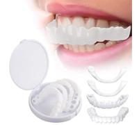 Care Spring 2 Pairs Snap on Veneers Teeth, Temporary Smile False Teeth Upper & Lower Fake Teeth, Instant Whitening Dentures Clip in Veneers Teeth for Man Women Confidence Smile