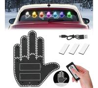 Care Spring LED Glogesture Lights with 3 Gestures, Road Rage Hand Sign Finger Lights with Remote Control, Cool Light Up Hand for Car Window, Ideal Gifted Car Accessories for Men And Women,White