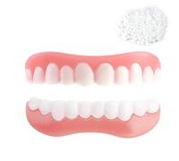 Care Spring Whitening Artificial Teeth Veneers 1 Pair Clip in Veneers Teeth, Temporary Tooth Filling Upper And Lower, Smile Dentures Missing Tooth Replacement Kit for Man And Women Adults