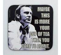 Care To Admit - Gene Hunt from Life On Mars - Drinks Coaster - Hardboard - 9cm x 9cm - Gloss Finish