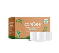 careBee Bamboo Toilet Rolls | Unscented | 3-Ply | 100% Bamboo | Plastic-Free Packaging | 200 Sheets Per Roll | Biodegradable, Compostable & Eco-Friendly | Vegan (36 Rolls)