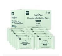 CareBee Plastic-Free Facial Wipes, 25 Wipes Per Pack, Plant-Based & FSC Certified | Biodegradable, Gentle Makeup Remover Wipes | Vegan, Eco-Friendly Cleansing Wipes for All Skin Types (Pack of 12)