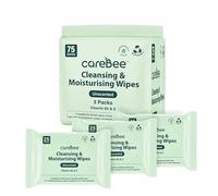 CareBee Plastic-Free Facial Wipes, 25 Wipes Per Pack, Plant-Based & FSC Certified | Biodegradable, Gentle Makeup Remover Wipes | Vegan, Eco-Friendly Cleansing Wipes for All Skin Types (Pack of 3)