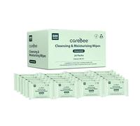 CareBee Plastic-Free Facial Wipes, 25 Wipes Per Pack, Plant-Based & FSC Certified | Biodegradable, Gentle Makeup Remover Wipes | Vegan, Eco-Friendly Cleansing Wipes for All Skin Types (Pack of 24)