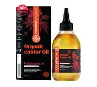 Careberry Organic Castor Oil - Hexane-Free, USDA Certified Organic, Cold Pressed, 100% Natural Arandi Oil, Promotes Hair Growth, Enhances Eyelashes, Skin Moisture & Nail Strength, 200ml
