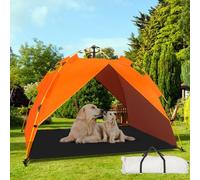 CAREDPETS Canopy Shade Tent for Large XL XXL Jumbo Elevated Raised Dog Bed Cots, Quick Setup & No Assembly Needed, Outside Outdoor Cooling Camping Pet Sun Umbrella, Orange 70"X55" (Cots Not Included)