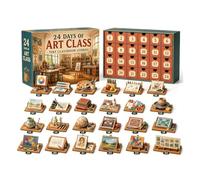 Career Advent Calendar, 24 Day Countdown Box, Miniature Figures | Acrylic career figures reveal daily, retro gift box creates display, holiday fun for kids Q Style