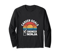 Career Goals Engineer Ninja Playful Genius --- Long Sleeve T-Shirt