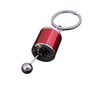 Careflection Car 6 Speed Gearbox Gear Shift Key Chain Ring Fob Keyring Racing Tuning Model - Red