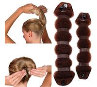 CareforYou Beauty Buns Magic Hair Styling Styler Twist Ring Former Shaper Doughnut Donut Chignon Bun Maker Clip Hair Curler Accessory Small and Large (Brown)