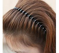 Careforyou® Unisex Black Elastic Wavy Spring Wave Metal Sports Hair Hoop Band Girl Men`s Head Band Accessory (5PCS)