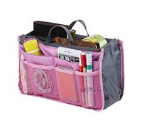 Careforyou® Women Lady Portable Purse Organizer Insert Multi-function Cosmetic Storage Bag in Bag Travel Makeup Organiser Handbag Pouch Insert Bag (Pink 01)