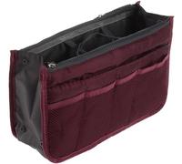Careforyou® Women Lady Portable Purse Organizer Insert Multi-function Cosmetic Storage Bag in Bag Travel Makeup Organiser Handbag Pouch Insert Bag (Wine 07)