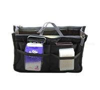 Careforyou® Women Lady Portable Purse Organizer Insert Multi-function Cosmetic Storage Bag in Bag Travel Makeup Organiser Handbag Pouch Insert Bag (Black 10)