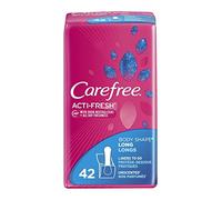 Carefree Acti-Fresh Body Shape Long to-Go Pantiliners Unscented 42 ct (Pack of 2)