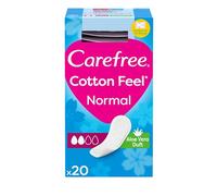 Carefree Cotton Feel Panty Liners with Aloe Vera (1x Pack of 20), Soft and Comfortable Panty Liners for Women for Daily Use, Long-Lasting Freshness, 100% Air Breathable Underwear Protection