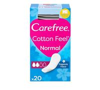 Carefree Cotton Fresh Fragrance Panty Liners (20 Pack), Normal Absorbency and Breathable Daily Use with Fresh Fragrance, Protects Briefs Folded in Individual Sachets
