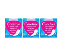 Carefree Cotton Unscented Panty Liners, 56 Count, Pack of 3