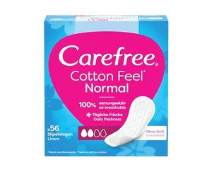 Carefree Cotton Unscented Pantyliners, X5 Packs = 280 Pantyliners