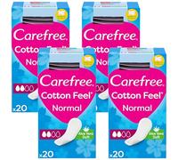 Carefree Panty Liners Breathable Aloe 20, Packaging May Vary (Pack of 4)