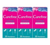 Carefree Panty Liners Cotton Unscented 20 Pantyliner - Pack of 3