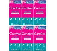 Carefree Panty Liners Cotton Unscented 20 Pantyliner - Pack of 6