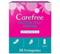 Carefree Cotton Feel Normal Fragrance-Free Panty Liners (56 Pack), Protects Briefs of Normal Absorbency and Breathable for Daily Use, Protects Briefs for All Types of Panties