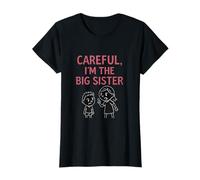 Careful Im The Big Sister Sibling Rivalry Cartoon Chalkboard T-Shirt