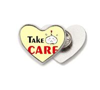 Careful Interest Attend Warning Heart Metal Pin Brooch Clip Love