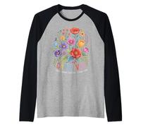 Caregiver Loving Caring Strong Flowers Nurse Spring Vibes Raglan Baseball Tee