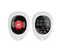 Caregiver Pager Wireless Call Button, 1000m Long Range SOS Alert System with Caller ID, Stable Signal for Elderly Patient Monitoring, Night Light, for Home Use (White)