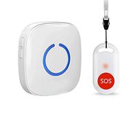 Caregiver Pager Wireless Call Button Nurse Alert System Help Button for Home/Elderly/Patient/Disabled Attention Pager 500+ Feet 1 Plug in Receiver 1 Waterproof Transmitter