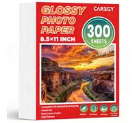 CAREGY 300 Sheets Single Sided Glossy Photo Paper 8.5 x 11 Inches，Inkjet Photo Printer Paper, Fast Ink Absorption，Compatible with dye ink，Suitable for Both Office and Household Applications