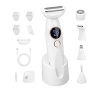 Carehabi 5-in-1 Women's Electric Intimate Shaver IPX7 Waterproof with USB Charging Station Trimmer for Face Eyebrow Body Bikini Zone